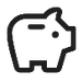 Black outline of a piggy bank icon.