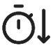 Black stopwatch icon with downward arrow
