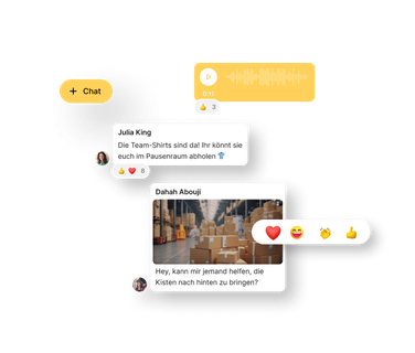 Mitarbeiterplattform Chat: Team-Kommunikation, HR-Portal, Flip Flows, Employee App, Mitarbeiter App.