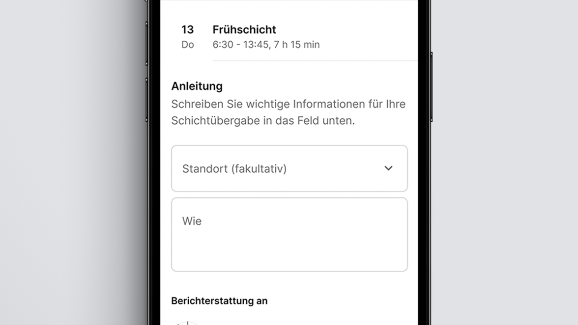 Schichtplan-UI der Mitarbeiterplattform: Schichtübergabe, HR-Portal, Mitarbeiter App, Employee Experience Platform.
