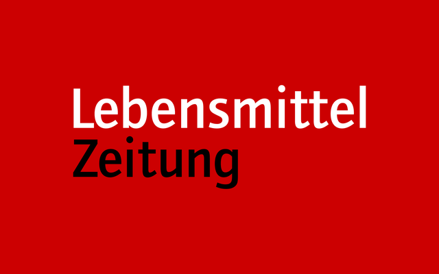 Lebensmittel Zeitung Logo, weißer und schwarzer Text auf rotem Hintergrund.