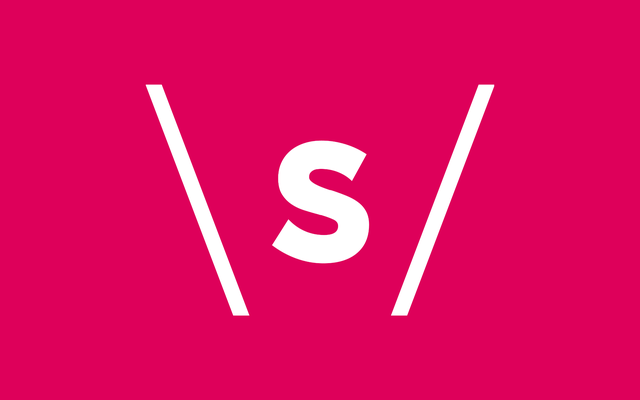 White \s/ symbol on a solid magenta background, simple and decorative, no text or UI shown.