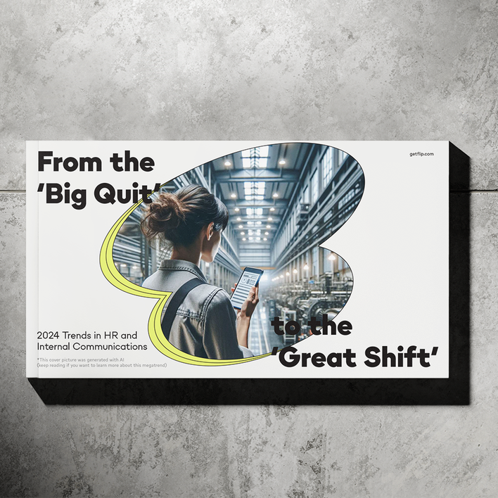 Cover with text: From the Big Quit to the Great Shift. 2024 Trends in HR and Internal Communications.