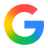 Google logo with a multicolored "G" composed of blue, red, yellow, and green segments on a transparent background.