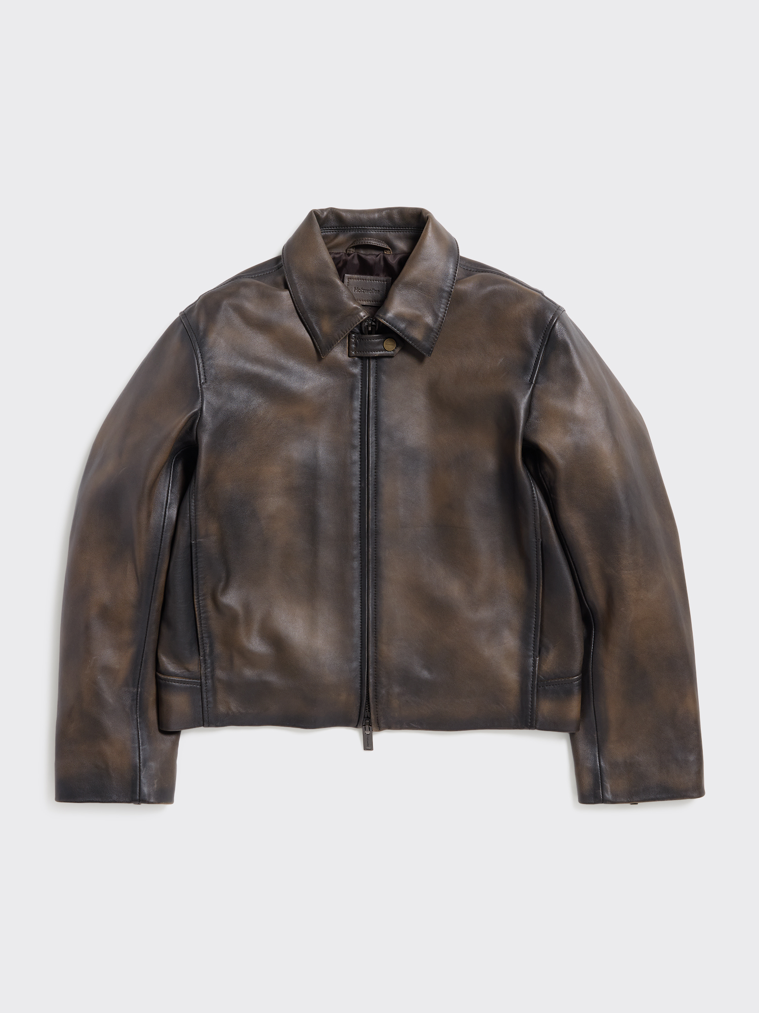 Classic-Fit Leather Jacket - Black - Holzweiler