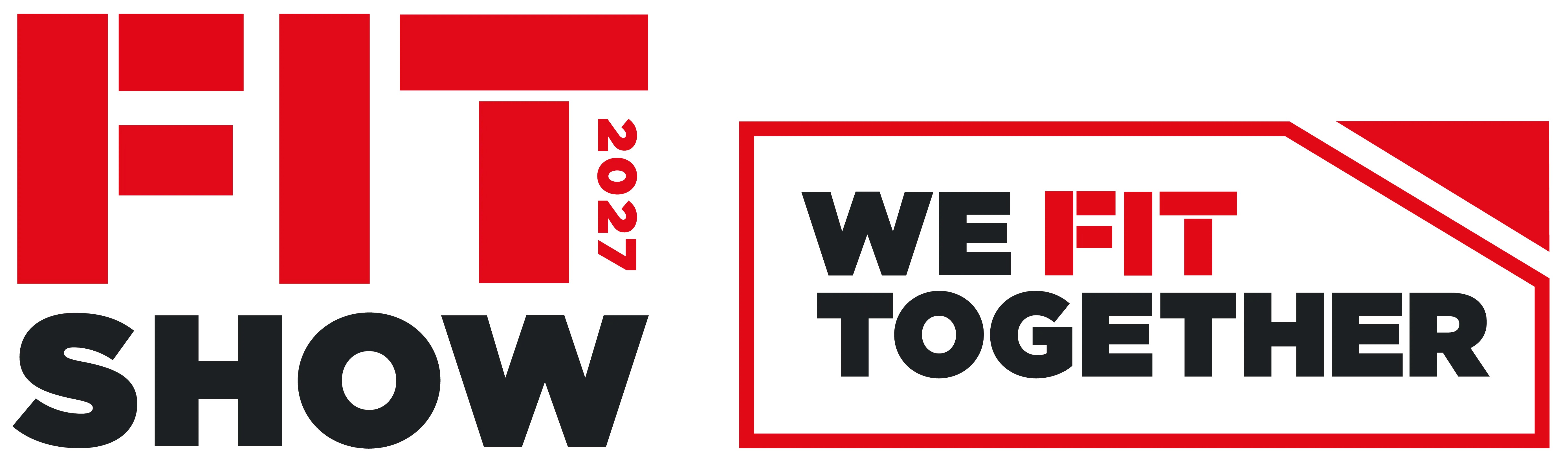 Logo for FIT Show 2023 with the slogan "We Fit Together," featuring bold red and black text on a white background.