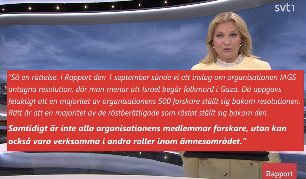 SVT Rapports rättelse