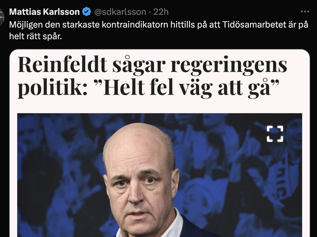 Mattias Karlssons inlägg på X