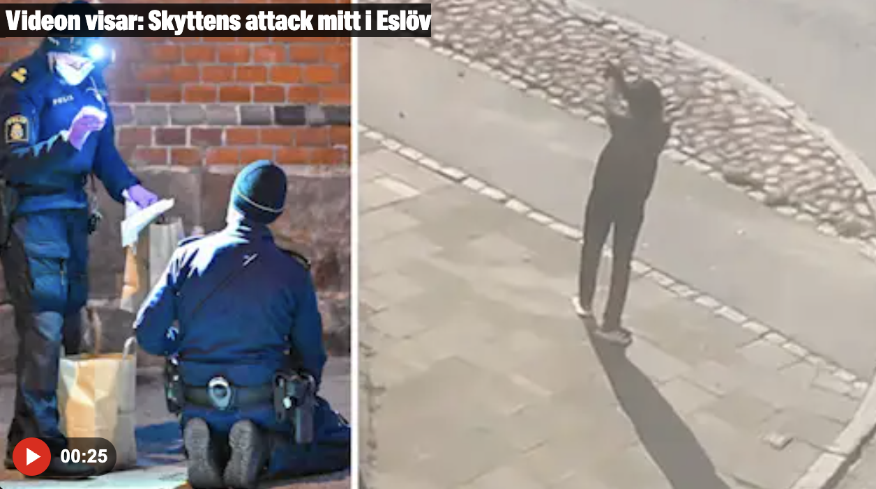 Skytten fångad på film – Eslövskjutningen kopplas till gängkriget