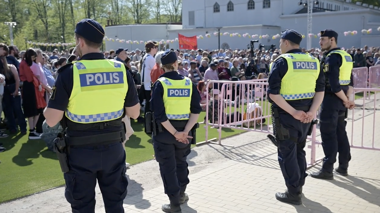 Polis bevakade störningarna