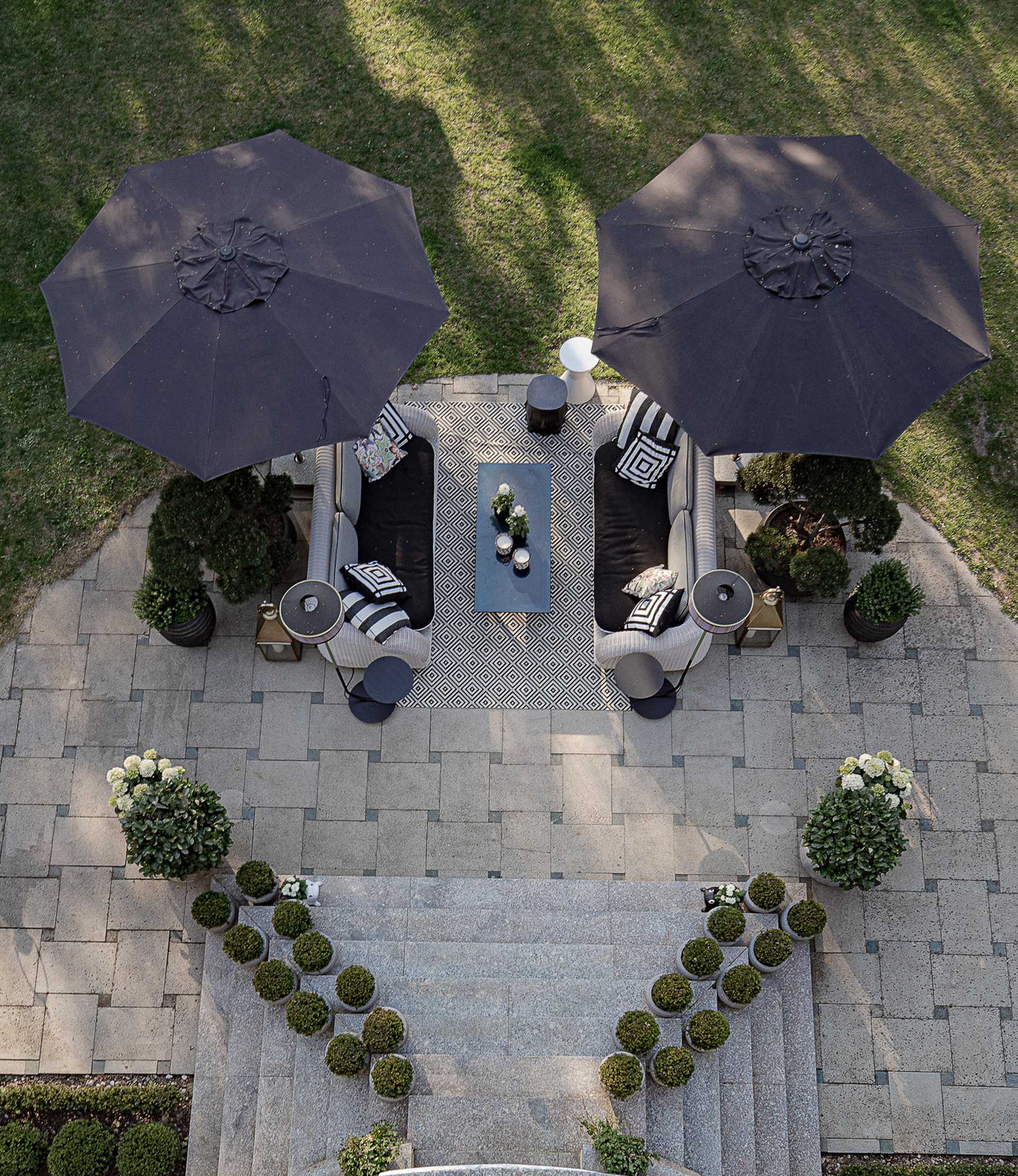 Egetemeier Villa am Isarhochufer Outdoor Lounge von Oben