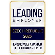 Award badge labeled "Leading Employer Czech Republic 2025," exclusively for the country's top 1%.