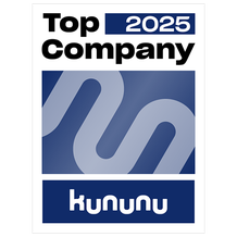 Kununu Top Company 2025 badge featuring a stylized "M" logo on a blue background.