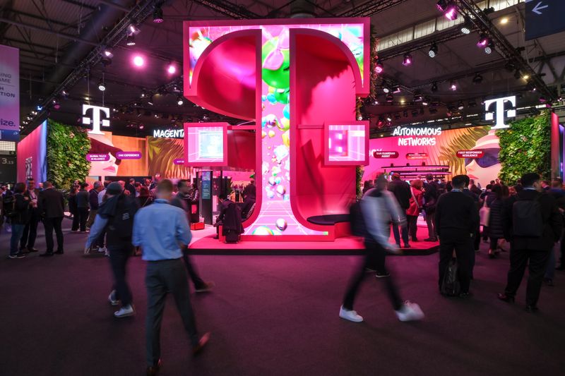 T-Logo-Installation auf dem Mobile World Congress