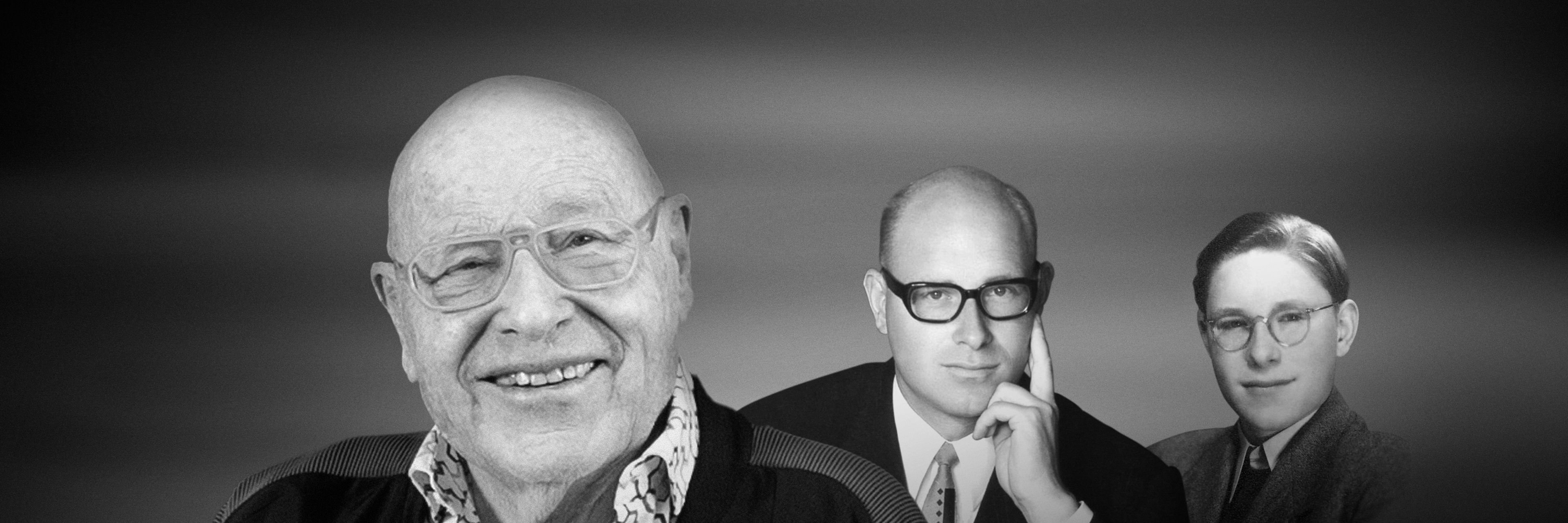 Porträt von Eberhard Bezner in verschiedenen Lebensphasen.