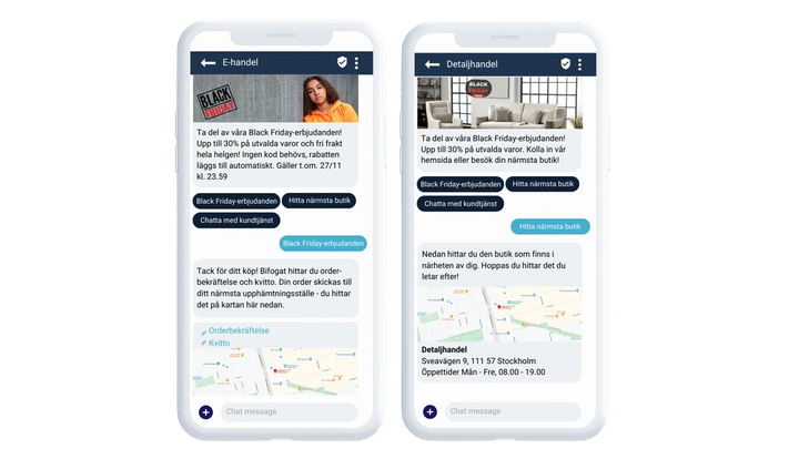 RCS-meddelanden för en visuell och interaktiv shoppingupplevelse