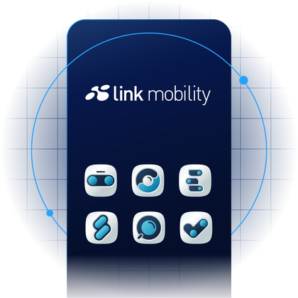 Illustration of LINK Mobility’s MyLINK solutions suite tailored for retail and eCommerce, including chatbot, campaigns, flows, segments, analytics, and compliance tools.