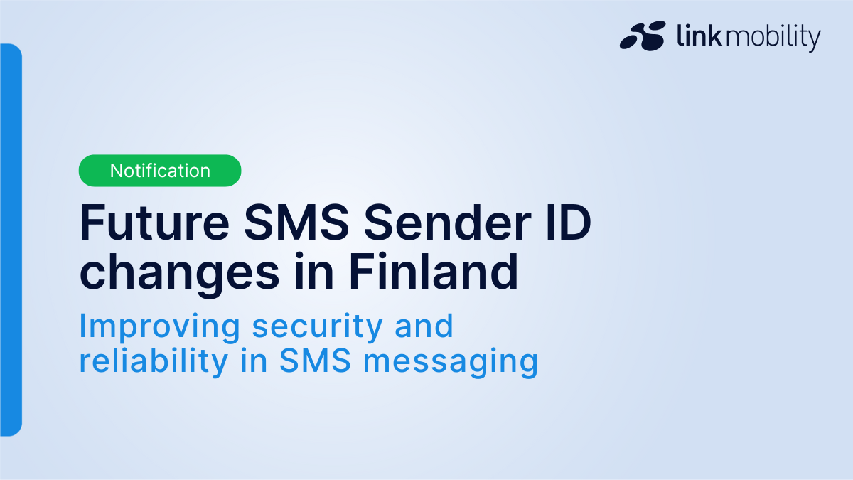 Image showing future SMS sender ID changes in Finland, highlighting new regulations to improve SMS security and reliability.