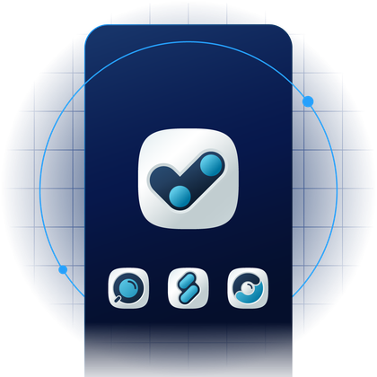 Illustration of a mobile device showing the MyLINK Payment app icon with connected icons for MyLINK solutions, highlighting integration between payment and communication solutions.
