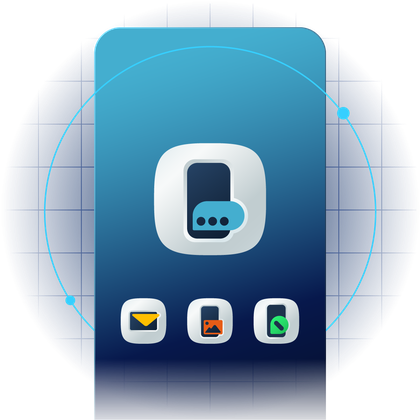 Illustration of LINK Mobility icon surrounded by icons for SMS, RCS, Email, and WhatsApp - showing multichannel communication capabilities.