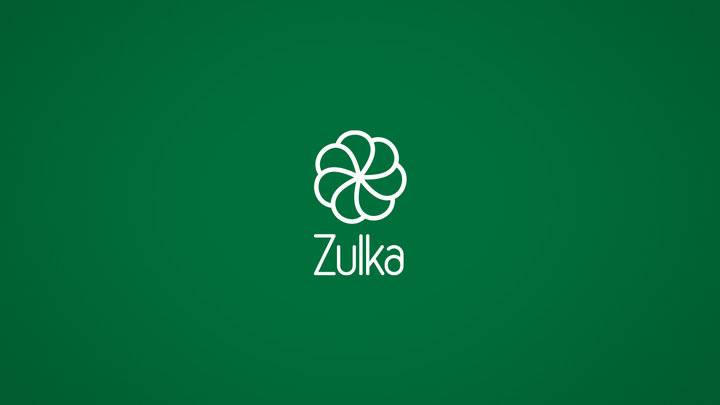 Logo von Zulka in weißer Schrift auf grünem Hintergrund