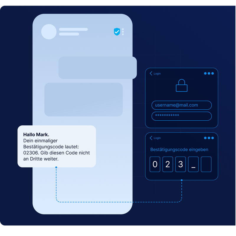 SMS-OTP-Nachricht auf einem Mobiltelefon mit Einmalcode zur sicheren Anmeldung, ermöglicht durch die SMS-Authentifizierungslösungen von LINK Mobility für Banken und Finanzdienstleister.