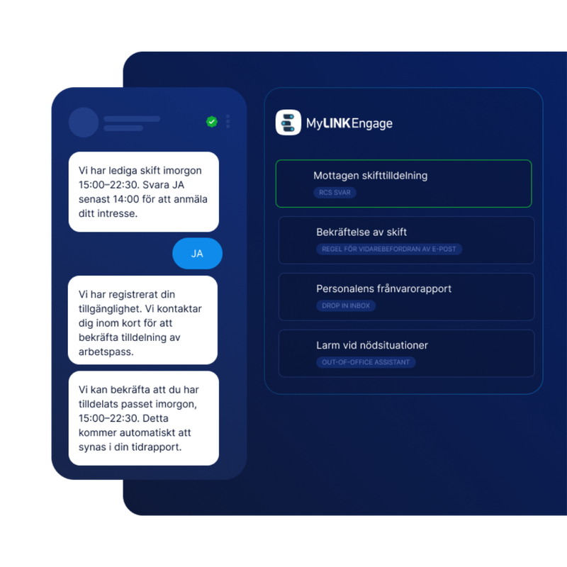 Illustration av gränssnitt för SMS-inkorg