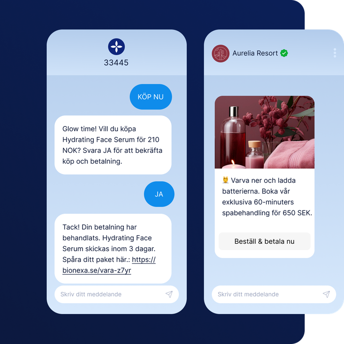 Visar upp två olika alternativ på hur mobilfaktura kan användas för företag