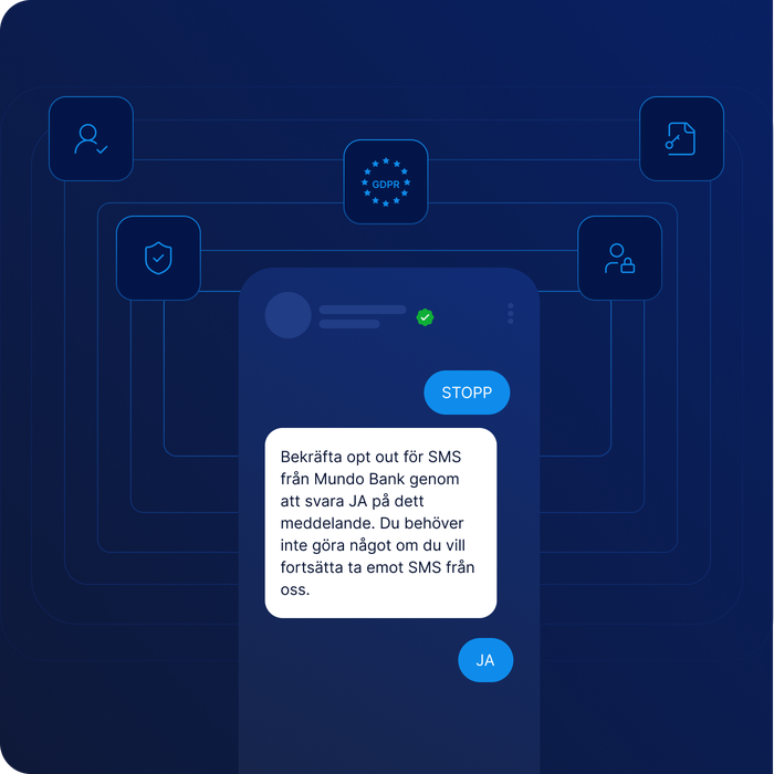 Ett stopp-SMS initierat av kund som vill avregistrera sig från framtida SMS-utksick