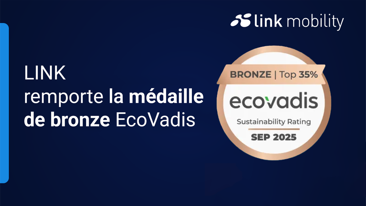 Link Mobility receives a bronze EcoVadis medal for sustainability, top 35%, September 2025.