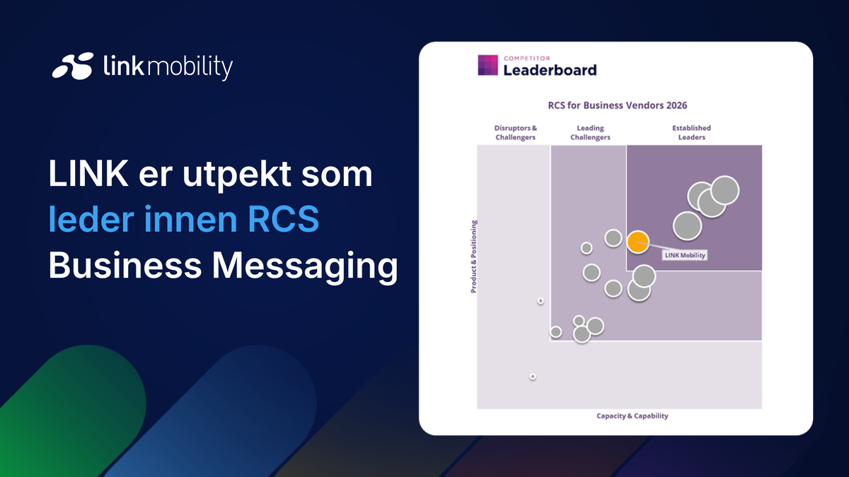 Grafen viser LINK Mobilitys høye rangering innen RCS Business Messaging