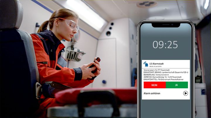blaulichtSMS PUSH-Alarmierung für Einsatzkräfte.