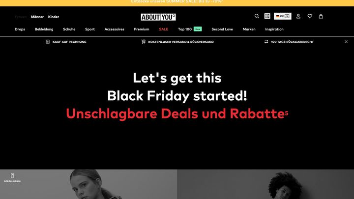 Black Friday Promotion Beispiel von About You vom 22.06.2022.