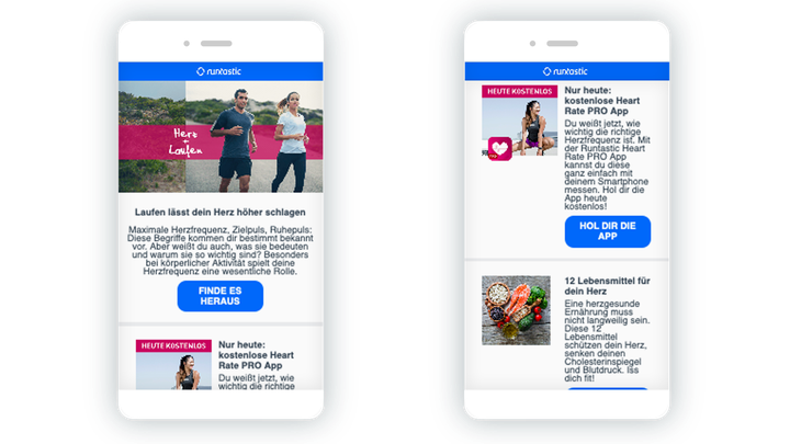 Mobile Runtastic Kampange zum Valentinstag.