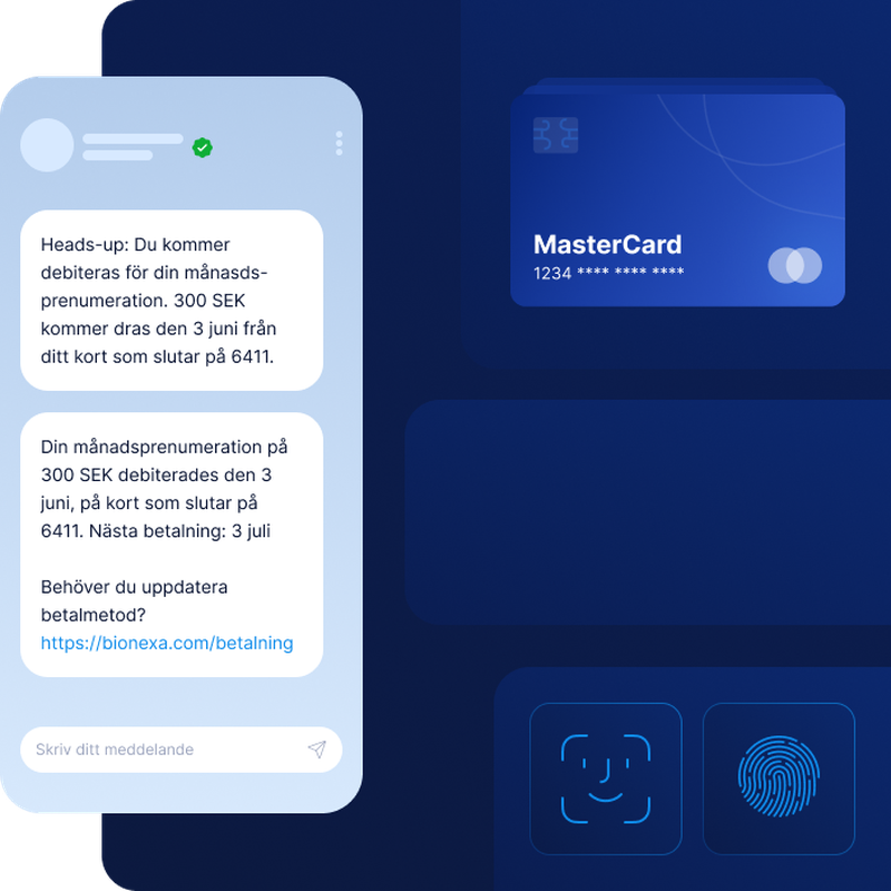Påminnelse-SMS om uppkommande debitering av prenumeration
