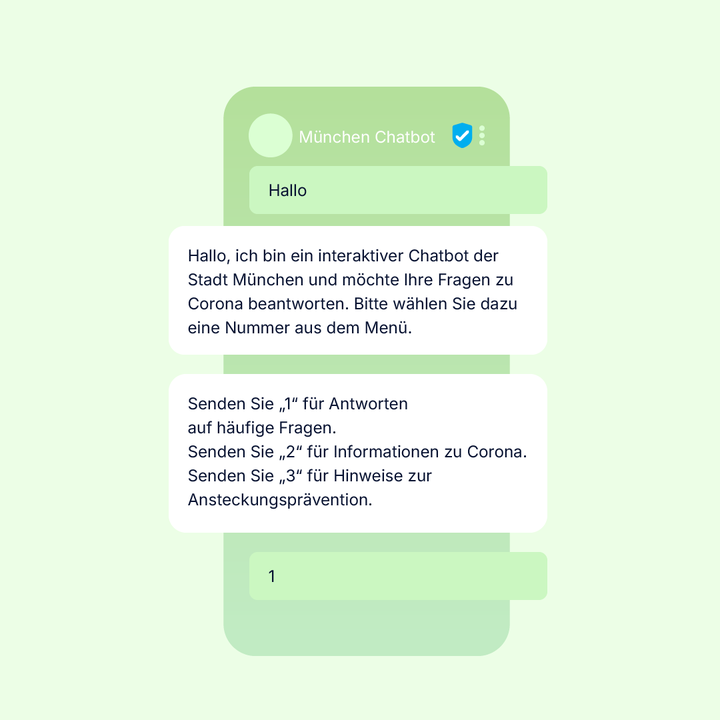 WhatsApp Chatbot zur Corona-Prävention und Aufklärung.