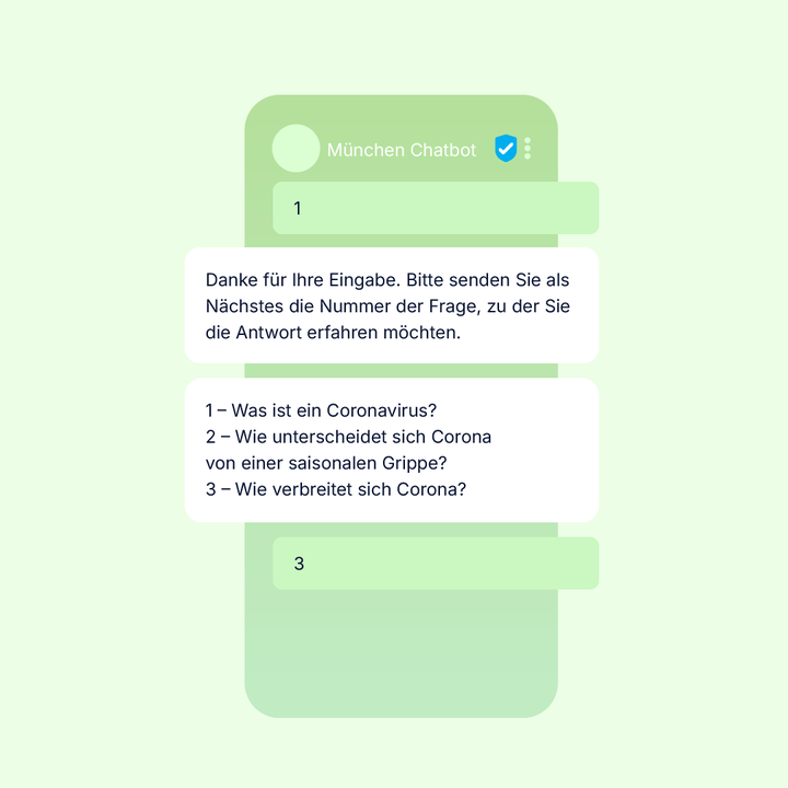 WhatsApp Chatbot zur Corona-Prävention und Aufklärung.