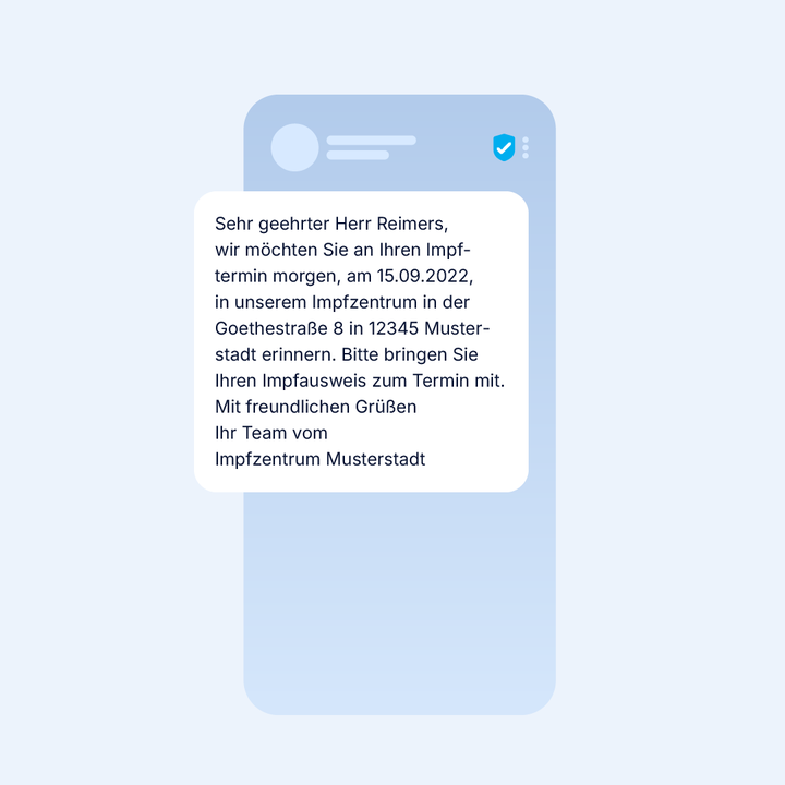 Erinnerungs-SMS für Impftermine.