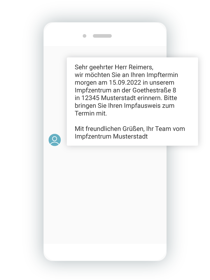 Erinnerungs-SMS für Impftermine.