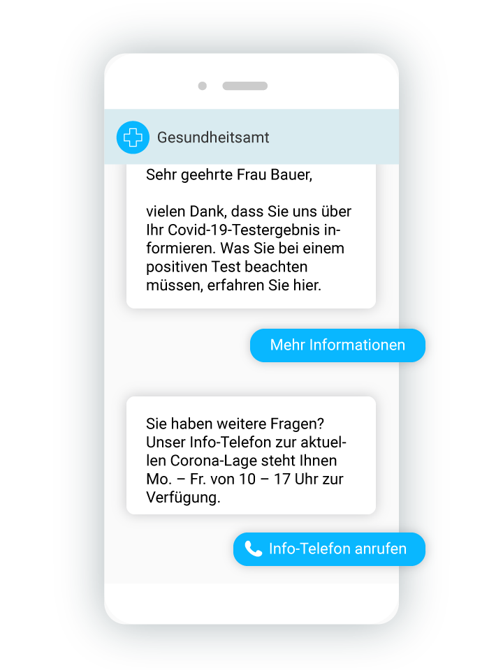 Kontaktverfolgung und Info-Telefon via RCS.
