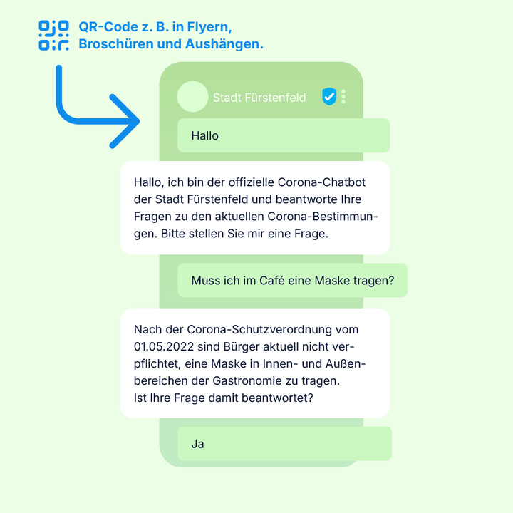 WhatsApp Chatbot zur Corona-Prävention und Aufklärung.