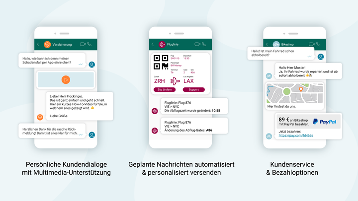 Einsatzgebiete für WhatsApp Business.