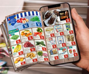 Nahkauf Handzettel auf Smartphone