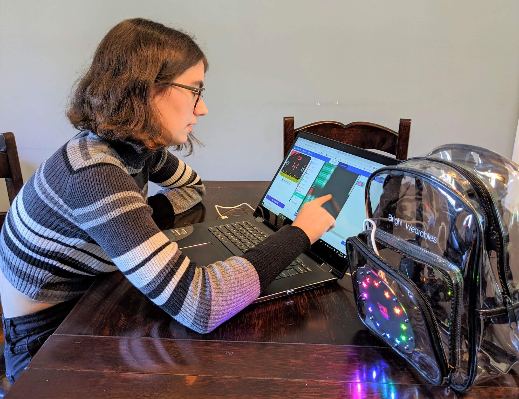 The extensibility of the MakeCode editor made it an ideal choice for the BrightBoard coding interface.