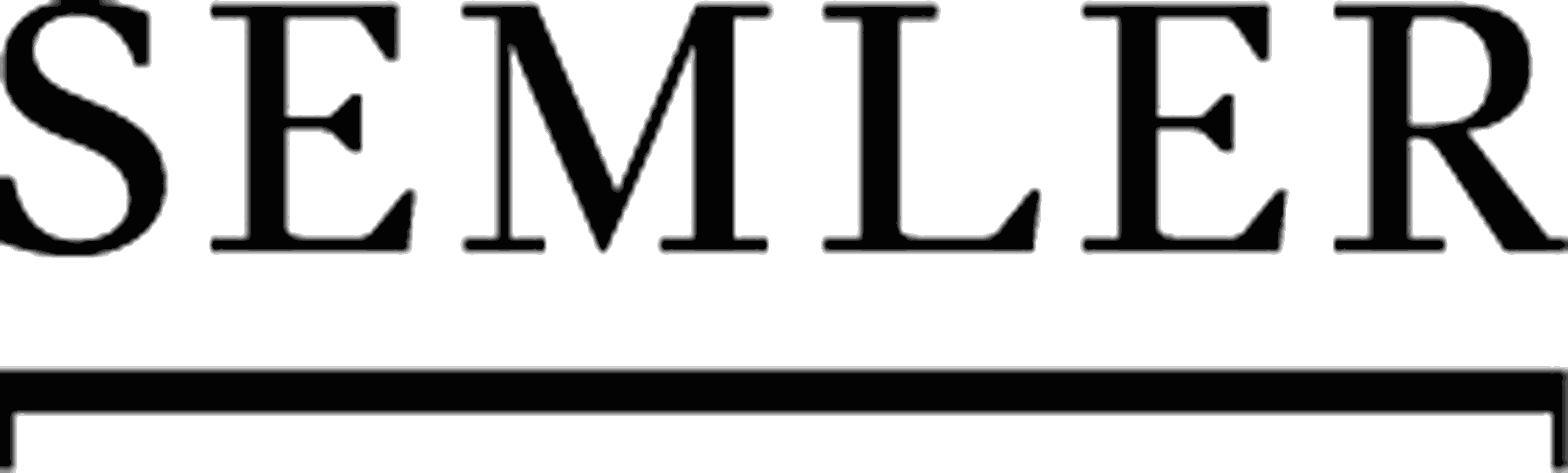 Black serif text "SEMLER" with a horizontal line beneath it on white background.