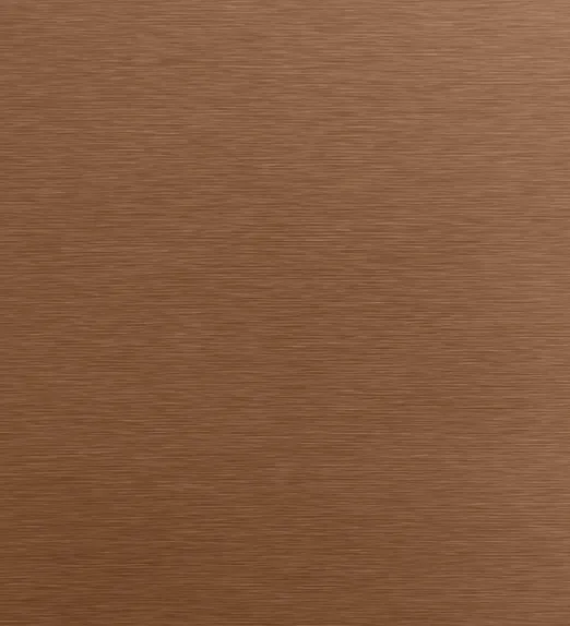 Brushed copper texture with a horizontal grain pattern, displaying a warm brown metallic sheen.