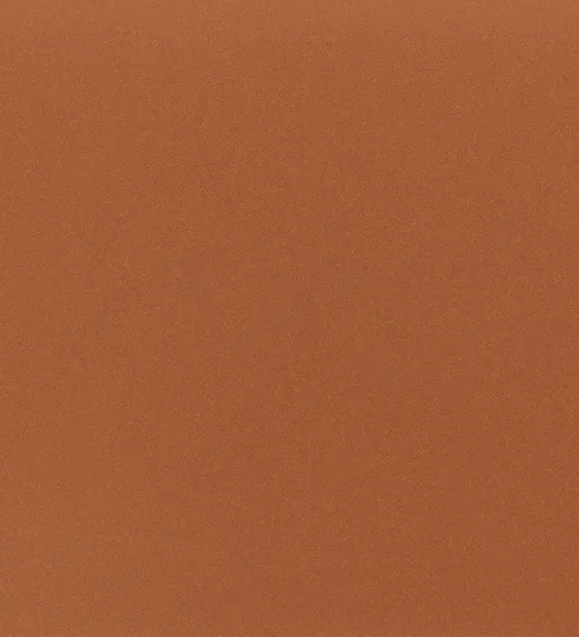 A smooth, solid rust-orange surface with a subtle, fine texture.