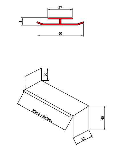 LWS_621050 bis 6211180 Stoßverbinder Wetterschenkel KD