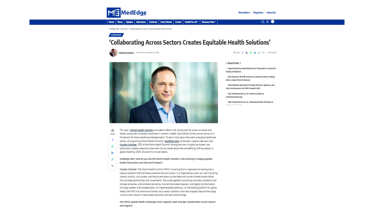 Carsten Schicker on Cross-Sector Collaboration for Global Health