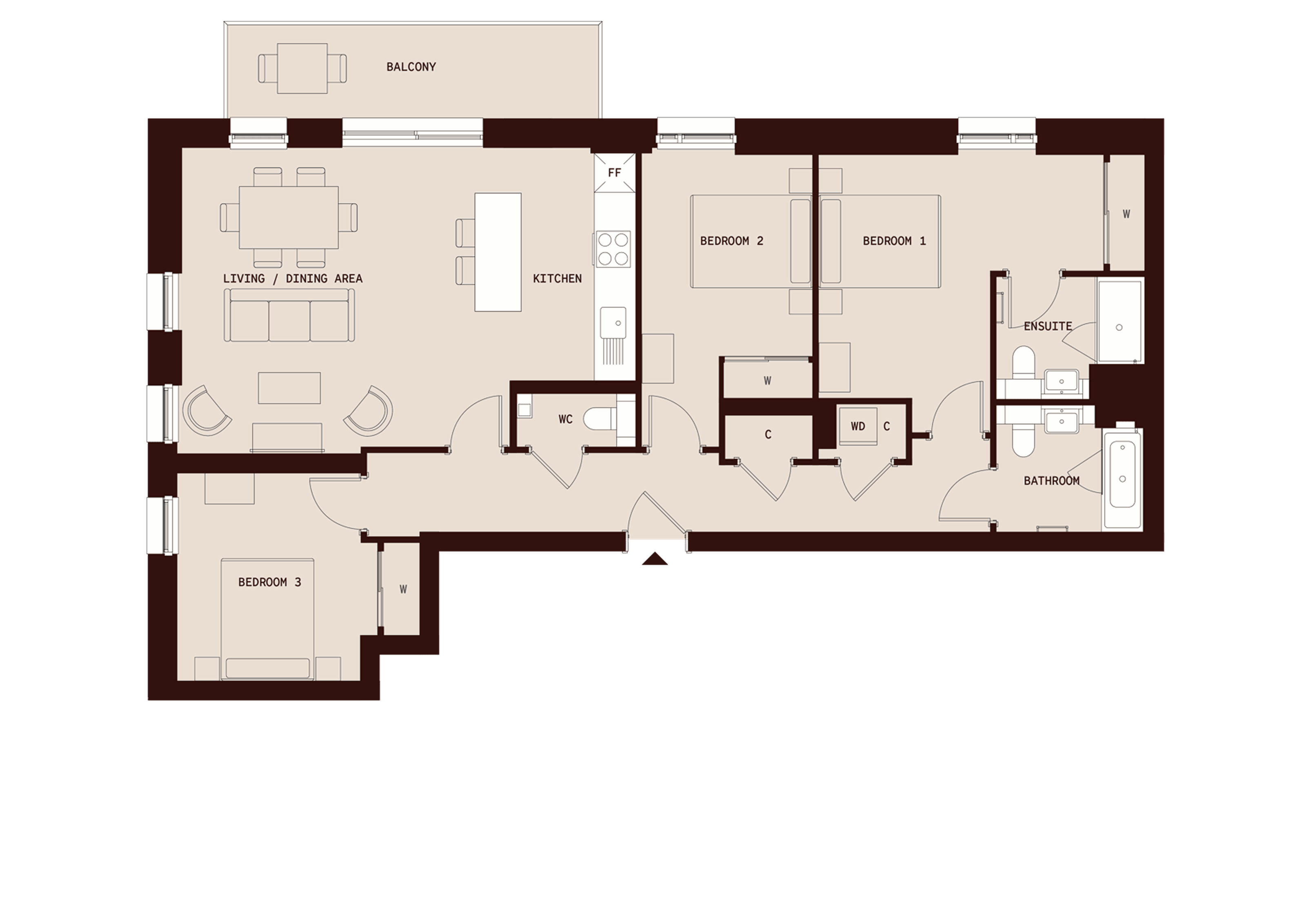 The Draper - 3 Bed - Floorplan